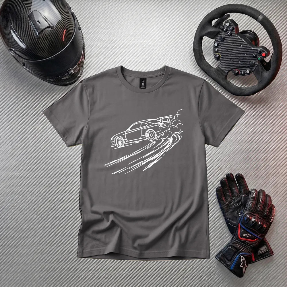 Drift Car T-Shirt – JDM Racing Line Art Tee | Car Enthusiast Gift for Drift & Motorsport Fans