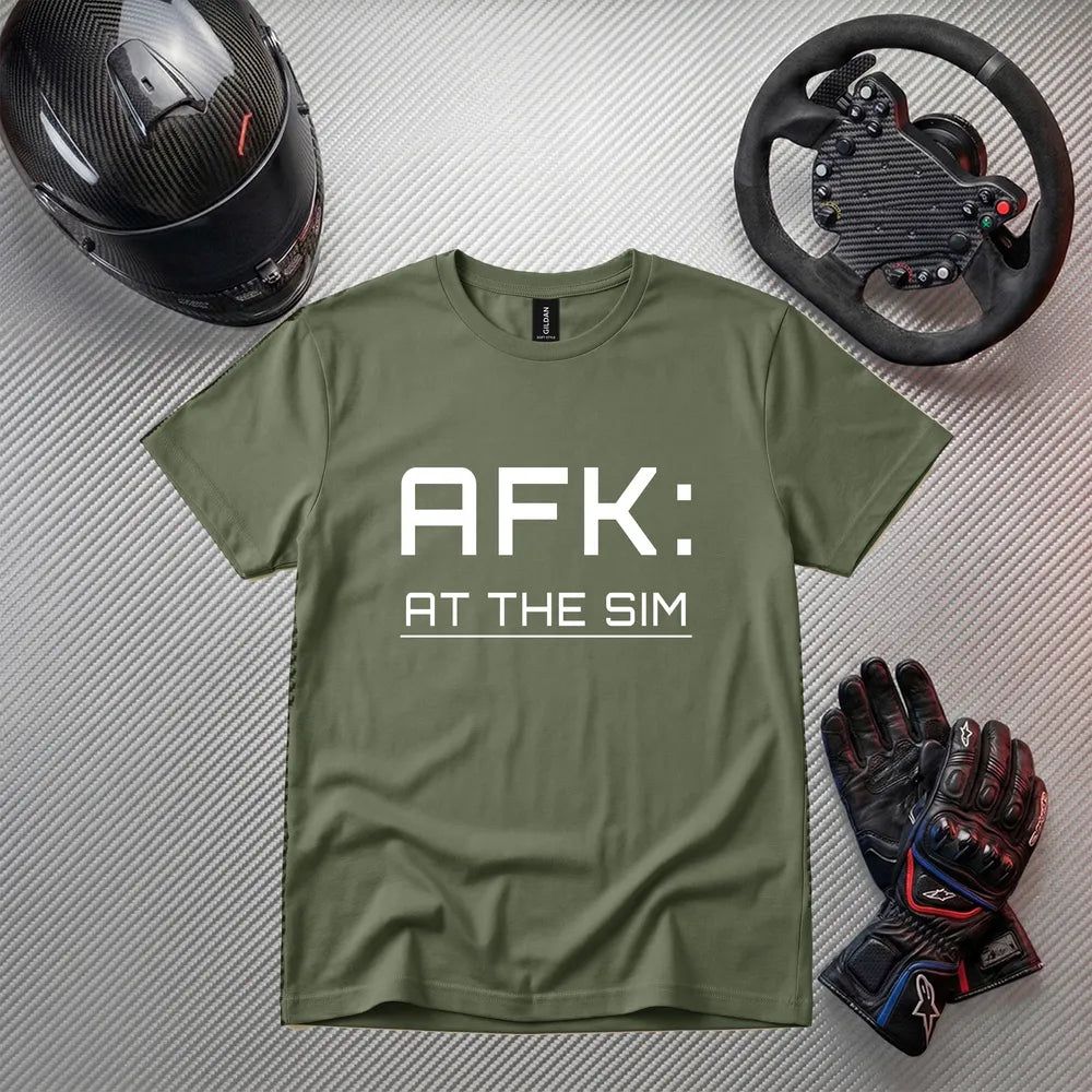 AFK At The Sim Funny Sim Racing T-Shirt | Gamer Apparel