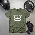 Behind the Wheel Funny Gaming T-Shirt | Gamer Apparel