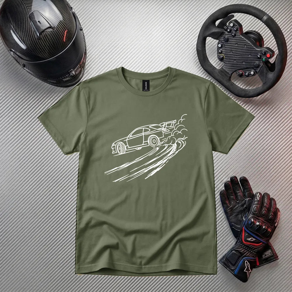 Drift Car T-Shirt – JDM Racing Line Art Tee |  Car Enthusiast Gift for Drift & Motorsport Fans