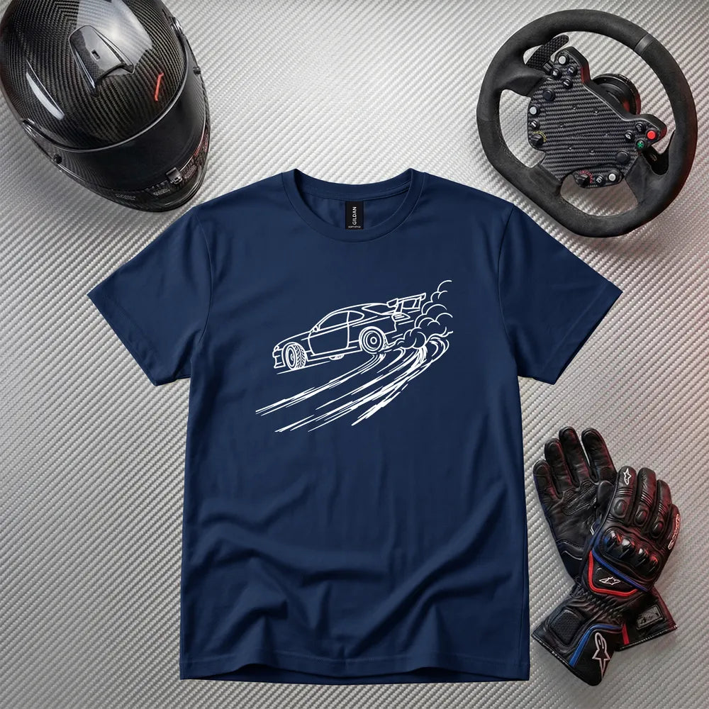 Drift Car T-Shirt – JDM Racing Line Art Tee |  Car Enthusiast Gift for Drift & Motorsport Fans