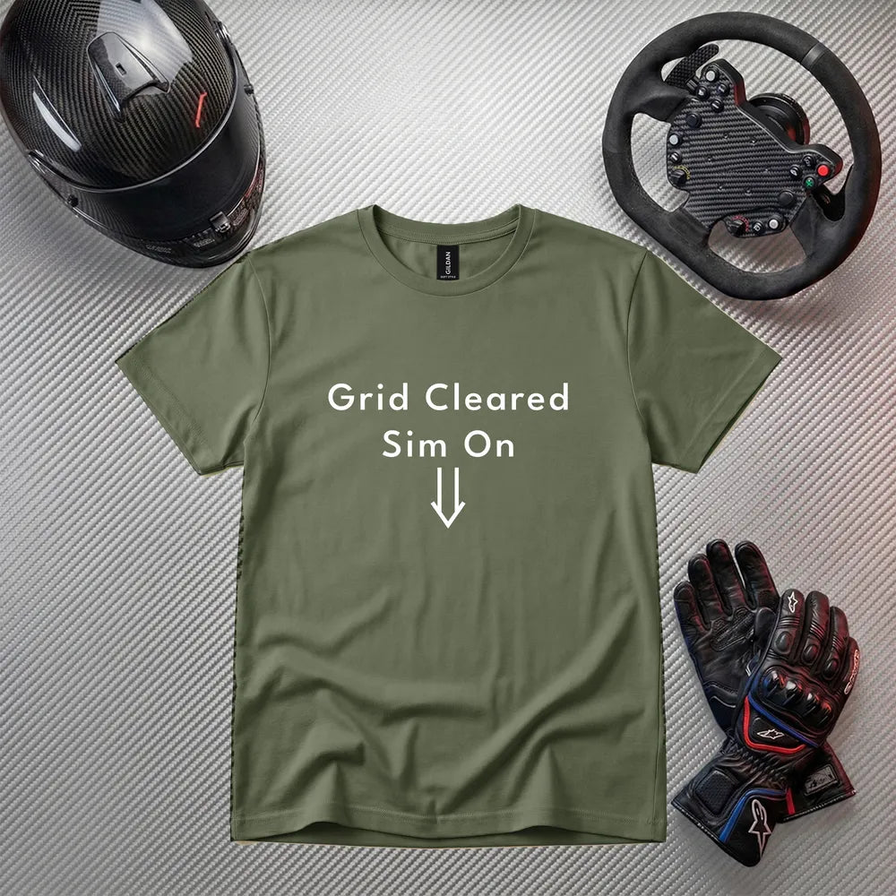 Grid Cleared Sim On Funny Gaming T-Shirt | Gamer Apparel