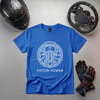 Piston Power White Funny Gaming T-Shirt | Gamer Apparel